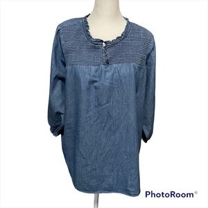 Millenium Chambray Blue Tunic Size Large